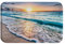 A.Monamour Badematten Badteppiche Badvorleger Sonnenuntergang Ozeanblau Meer Ozean Wellen Sand Strand Natur Landschaft Saugfähigen Flanell Mikrofaser rutschfeste Bodenmatte Für Bad Küche 40X60 cm