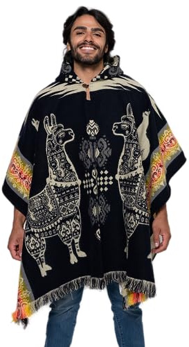 Casa De Alpaca, Ponchos de lana de alpaca ecuatoriana hechos a mano … - - talla única