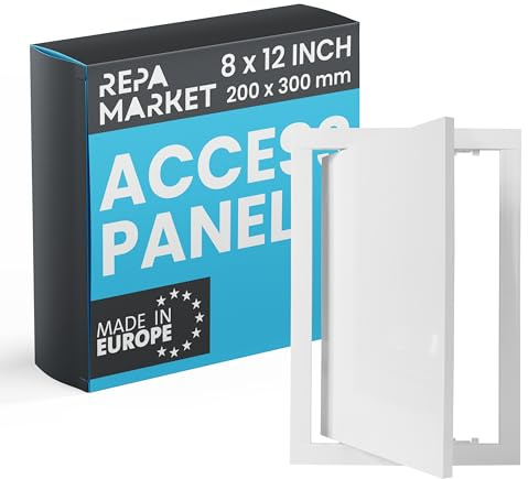 Panel de acceso de 20 x 30 cm, placa de apertura blanca con solapa - fontanería, electricidad, panel de acceso de pared de alarma para paneles de yeso, cerradura de puerta de caja, pestillo de puerta