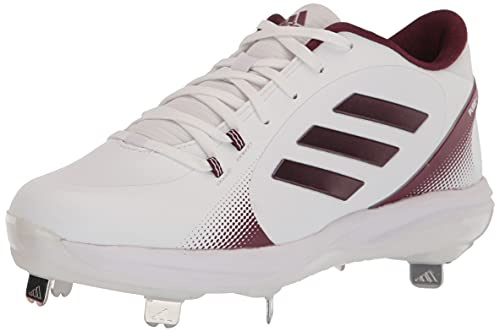 adidas Zapatos de béisbol Purehustle 2 para mujer, Blanco/Granate Equipo/Team Collegiate Borgoña, 38 EU