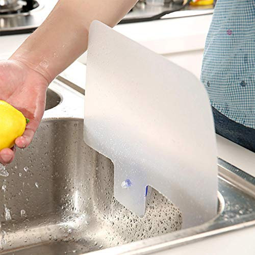 Tongdejing - Paraspruzzi per lavabo, da cucina, con ventosa, piastra di supporto resistente agli spruzzi d'acqua, per cucina e bagno