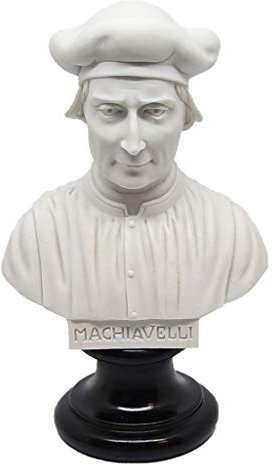 GINGERSHOPONLINE Busto Statua Design: Niccolò Machiavelli (bianco) - Riproduzione busto, scultura in marmo e resina - circa 15 cm, 350 gr. - Prodotto Made in Italy - Idea Regalo Casa