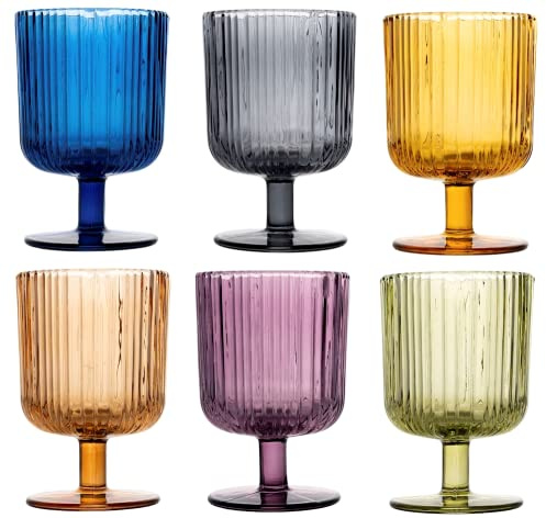 Servizio bicchieri a calice colorato per 6 Persone in vetro per Lavastoviglie modello lirica
