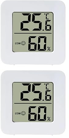 Stronrive 2 Pièces Thermomètre Intérieur Hygromètre Numérique LCD, Thermomètre Intérieur Et Jauge D'humidité pour Chambre À Coucher, Chambre De Bébé, Entrepôt, Cave, Voiture