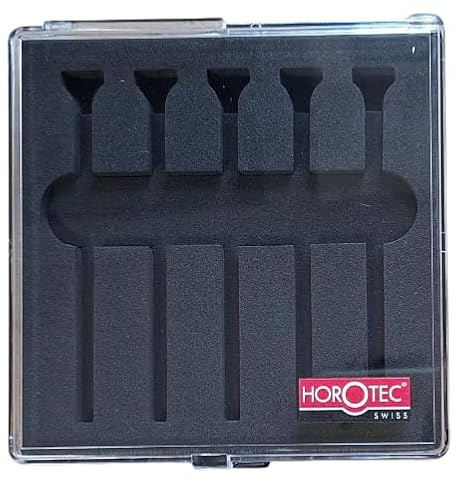 KD89 Boite de Rangement Horotec pour Tournevis d'horloger - Swiss Made - 5 emplacements Disponibles avec Compartiment en Mousse Haute densité
