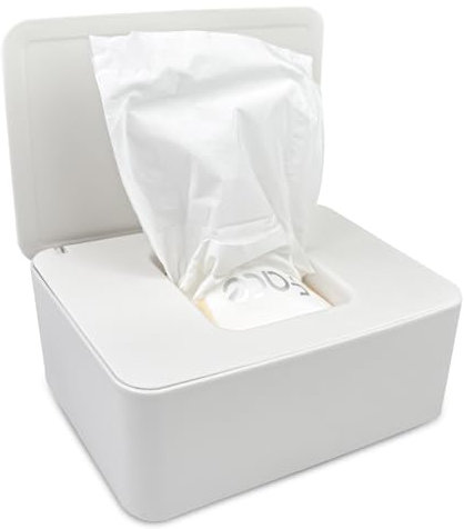 Lectorias PP-Material Feuchttücher Box, Taschentücher Behälter, Kosmetiktücher, Feuchtes Toilettenpapier Spenderbox für Erwachsene, Tissue Versiegelt, Mit Deckel, Weiß