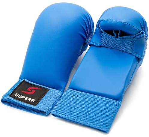 SUPERA Karate Handschuhe in rot und blau – Boxhandschuhe für Karate, Taekwondo, Ju Jutsu in verschiedenen Größen für Kinder und Erwachsene.