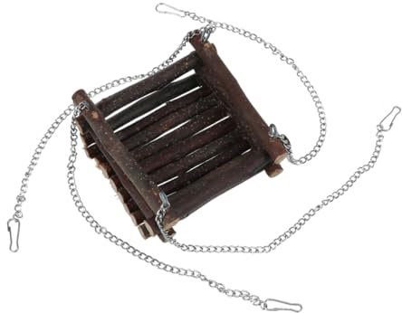 SEWOART Holz Hamsterschaukel Haustierzubehör Kleine Schaukel Hängebett Spielzeug Für Hamster Käfig Zubehör Satz