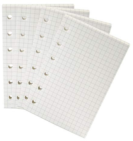 Moterm A7/Taschenplaner-Einsatz, 4er-Pack Binder Notizbücher Organizer Nachfüllpapier, 3,25 x 4,85 Zoll, 100 g/m² dickes Papier (A7/Pocket, Gitter)