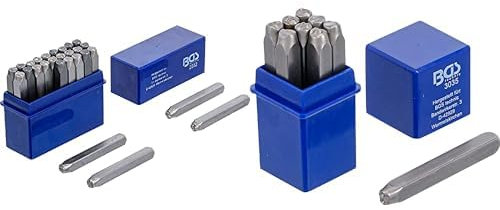 Bundle aus BGS 2032 | Einschlagbuchstaben | 5 mm | DIN 1451 | Schlag-Buchstaben/Schlagstempel + BGS 3035 | Einschlagzahlen | 5 mm | DIN 1451 | Schlag-Zahlen/Schlagstempel