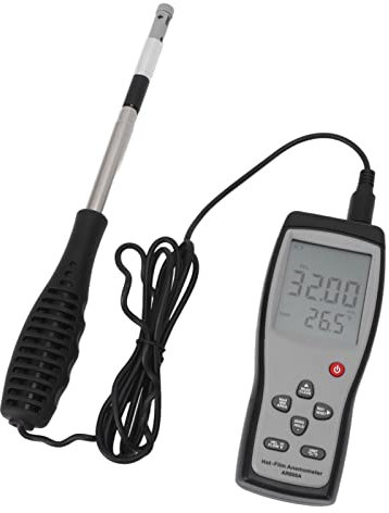 Anemómetro de Alambre Caliente Portátil Anemómetro de Alambre Caliente, Anemómetro Térmico con Conectividad USB - Tiempo de Respuesta Rápido - Adecuado para Industria,