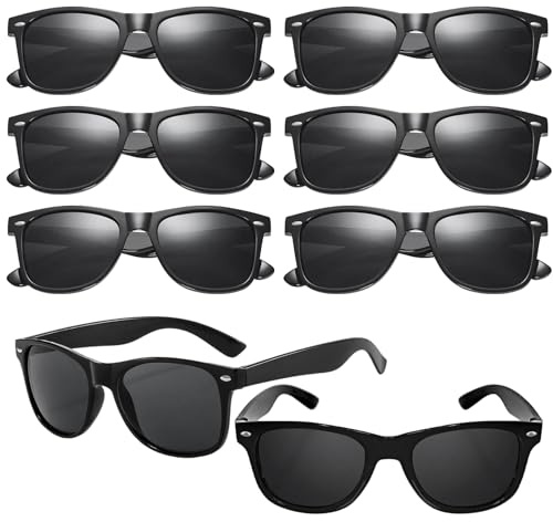 8 Pièces Lunettes De Soleil Fête, Lot Lunette De Soleil, Lunettes De Soleil De Fête Rétro, Lunettes Soleil Noire, Set Des Lunettes De Soleil Vintage, pour Hommes et Femmes