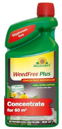 Neudorff WeedFree Plus+ RTU Glyphosate-Free Weedkiller Fast Acting, Long Lasting Control Kills Weeds & Grasses Biodegradable 1L Herbicide Spray