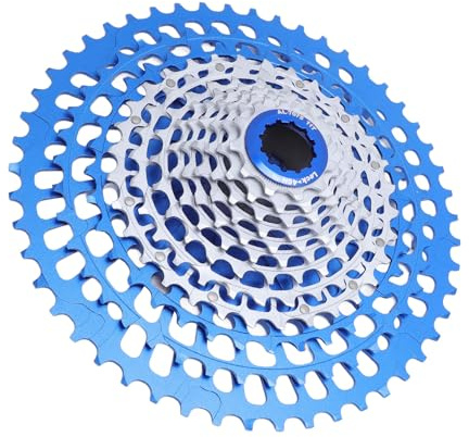 XOYIXOYI för 12-växlad cykelkassett, aluminiumstålkonstruktion, bred HG-navkompatibilitet, lätt ihålig design, jämn rotation för förbättrad prestanda (Blå Silver)