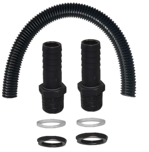 Fauhapyway Kit de conector de tope de agua de lluvia, extensión de tubo de 25 mm para unir dos barriles, 3/4 para accesorios de rosca BSP para sistema de recolección de agua de lluvia de jardín.