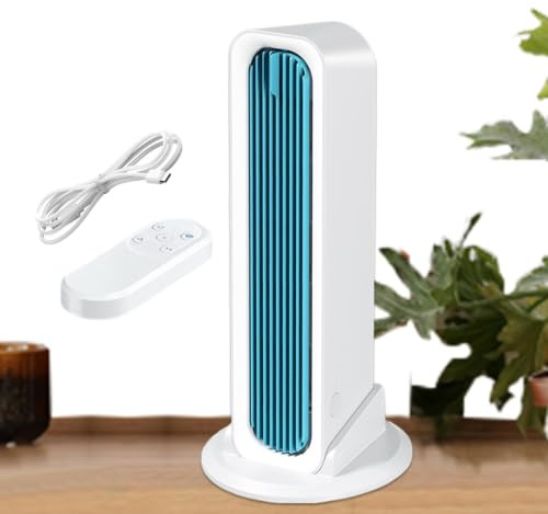 Ventilateur Tour pour Chambre | Oscillant Rechargeable 3 Vitesses | Colonne Rafraîchissante Pour Chevet | Pour Chambre À Coucher, Bureau, Table De Chevet, Salon, Été, Canicule Et Chaleur Estivale