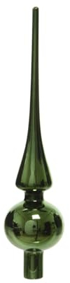 Kaemingk Julgransspets glas 26 cm hög, D = 6 cm julgransspets mörkgrön, tallgrön, glänsande
