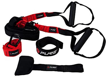 Pure2Improve Unisex Pure Pro Multi Funcional de Entrenamiento en suspensión, Color Negro/Rojo, Talla única