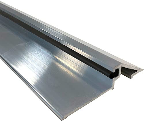 HOMEWELL - Seuil de Porte PMR en Aluminium Brut 1m avec Joint Isophonique - Profilé 1000mm pour Accessibilité PMR, Isolation Acoustique Optimale portes Intérieures et Extérieures