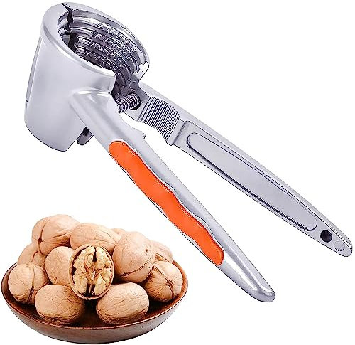 Schiaccianoci in Metallo, con manico in silicone, antiscivolo, per noce, pecan, mandorle, pistacchi, Clip Taglia Castagne Cracker Sheller Noce Pinze schiaccianoci, Strumento di Cucina,Nut Sheller Tool
