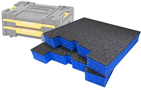 Skuggskum TSTAK/ProStack lådinsatser – [Blå 50 mm dubbelpack] perfekt passform för DeWalt TSTAK-lådor och Stanley prostack lådor | Fantastisk för handverktyg, elverktyg och verktygsförvaring