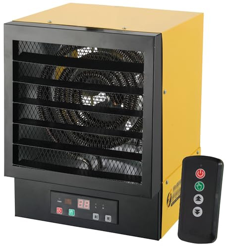 Dura Heat 240 Volt Hard-Wired Ceiling Mount Electric Garage Space Heater with Remote, 10,000 Watt, ECO System, Overheat Protection - Ideal for Garage & Workshop