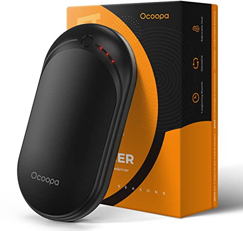 OCOOPA Handwärmer,EIN/doppelseitige Heizung 5 Stufen und bis zu 10 Stunden Wärme,5200 mAh elektrische tragbare Taschenwärmer, ideal für den Außenbereich, Geschenke, die wärmen-Schwarz
