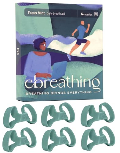 Ebreathing Soft Nasal Dilators for Improved Breathing, Snoring Relief & Sinus Congestion - Comfortable Nose Vents for Sleep, Sports & Daily Use, Focus Mint (Green_Mint Scent, Large)
