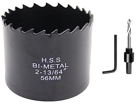 Hålsåg 56 mm LAIWEI Bi-metall rund hålsfräs HSS cirkelsåghuvud, 1,8 mm tjockt, skärdjup upp till 38 mm, lämplig för trä, plast, gipsskivor och metallrör