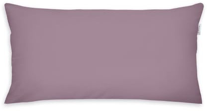 TOM TAILOR Renforcé-Kissenhülle, 40x80 cm, 100% Baumwolle/ Renforcé, Kissenbezug mit farbigem Markenreißverschluss, UNI Lila (Cozy Mauve)
