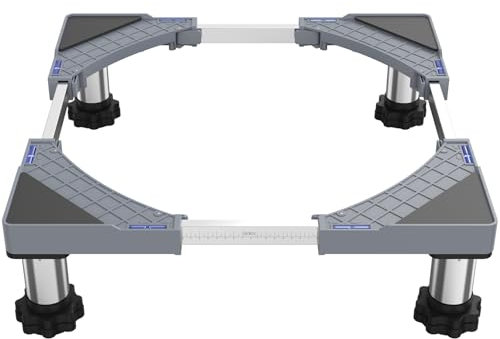 DEWEL Base de machine à laver pour réfrigérateur socle réglable pour sèche-linge et congélateur, charge 350 kg, largeur réglable 44,5 – 67 cm, hauteur 13 – 17 cm, couleur : vert