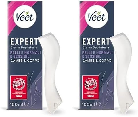 Veet Expert Crema Depilatoria Gambe e Corpo Pelli Normali e Sensibili 1ml (Confezione da 2)