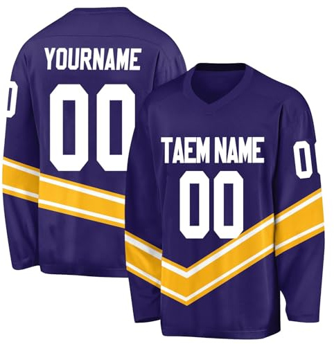 Custom Ice Hockey Jersey for Mens Boys Customizable Personalized Ice Hockey Gifts Ice Hockey Practice Shirts Purple