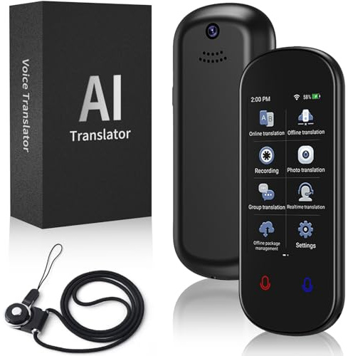 VexNook Appareil de traducteur de langue – Traducteur instantané bidirectionnel rapide et précis avec traduction de photos, longue durée de vie de la batterie et écran tactile HD de 3,1 pouces pour