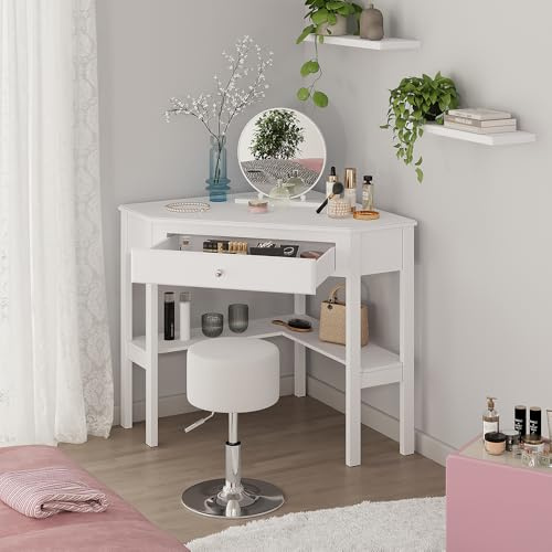 Vicco Tocador de Esquina Velto, Blanco, 75 x 76.8 cm