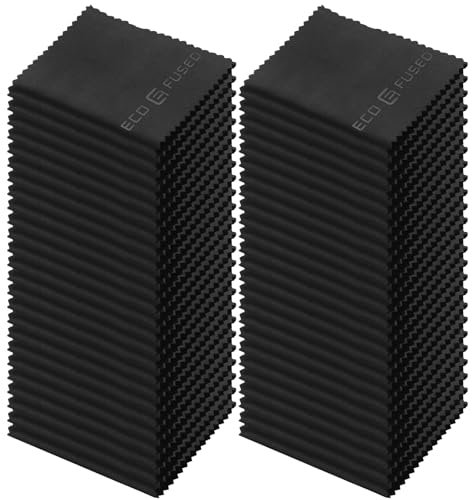 Eco-Fused Paños de Limpieza de Microfibra, Paquete de 50 (5.5 x 3 Pulgadas) para Limpiar Gafas, Lentes de cámara, iPad, tabletas, teléfonos, Smartphones, portátiles, Pantallas LCD y Otras Superficies