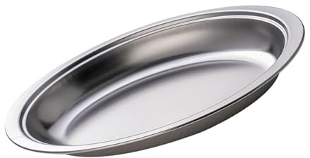 Fahoujs Ciotola di pesce in acciaio inox piatto ovale per antipasti fumanti piatto da portata multifunzionale per ristorante