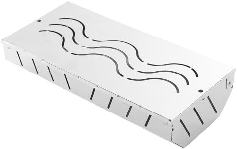 Scatola per affumicatura – Scatola per affumicatura in acciaio inox, accessorio per griglia a carbone con coperchio, supporto per carbone riutilizzabile per barbecue all'aperto, funziona con trucioli