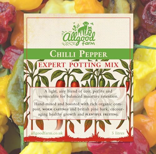 Allgood Farm Chilli Pepper Soil - Expert Potting Soil Mix for Growing Chillies, Bell Peppers, Aubergines (10 Litres)