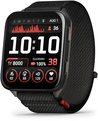 Garmin® Venu® X1, Thin and Lightweight GPS Smartwatch, AMOLED Display, Advanced Health and Fitness Features, Black with Slate Titanium Caseback and Black ComfortFit Nylon Band