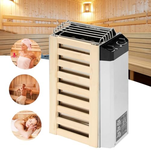 Electric Sauna Heater, Stainless Steel Stove for Wet Dry Sauna, Internal Control with Timer, Ideal for Home, Hotel, Spa, and Bath Rooms