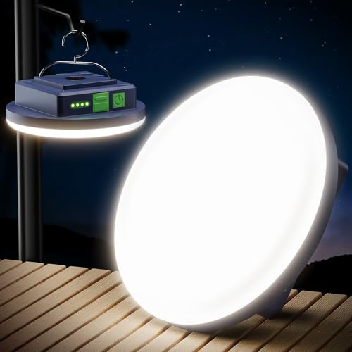 Eventek Linterna Camping 12000mAh, 4000LM Ultra Bright Lampara Camping con 4 Modos y Magnético, IPX5 Impermeable Luz Camping Recargable para Los Cortes de Energía, Tienda, Senderismo, Emergencia(Azul)