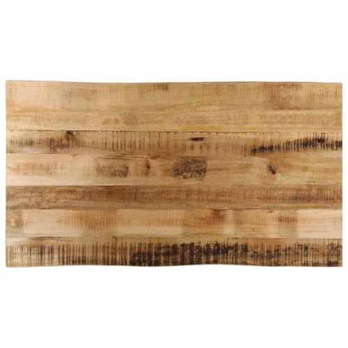 Frdhee Encimera de cocina para jardín, tablero de mesa con borde de árbol, 110 x 60 x 2,5 cm, mango rugoso, madera maciza para ordenador, mesa de trabajo, mesa de bar