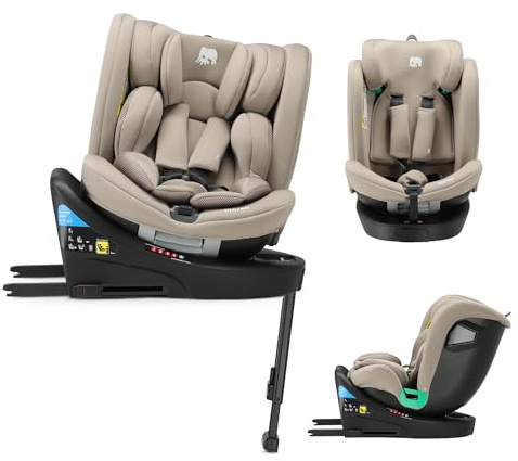 Deryan Chase Seggiolino 360 i-Size 0-12 Anni - Girevole 360 Gradi, Seggiolino Auto 0-36 Kg, ISOFIX, Seggiolino Reclinabile 8 Posizioni, 12 Posizioni Poggiatesta, Tessuti Traspiranti (Torrone)