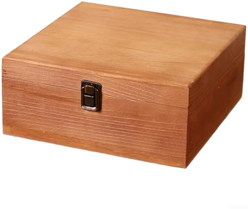 Caja de almacenamiento minimalista de madera con tapa abatible para organización de joyas y uso complementario de decoración del hogar (C)