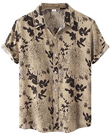 Camisa de lino Hombre Algodón Verano Ligero Transpirable Manga Corta Casual Slim Fit Ceremonia Boda Verano Elegante Lujo A180