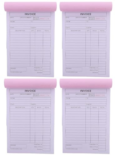 jojofuny Bloc de Factures sans Carbone 2 Parties Papier 4pcs pour Petite Boutique avec Résolution des Litiges et Suivi Détaillé des Commandes
