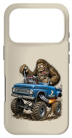 Drôle Bigfoot Camion Tout-Terrain Sasquatch Vintage 4x4 Cartoon Coque pour iPhone 17 Pro