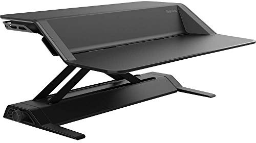 Fellowes Sitz-Steh Desktop Aufsatz Lotus - REGT zu mehr Bewegung bei der Schreibtischarbeit an - mit 22 Höheneinstellungen und Kabelmanagement - ergonomisch - weiß - 1 Stück
