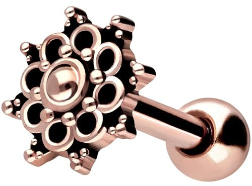 PIERCINGLINE Ohrpiercing orientalisches Design Chirurgenstahl Piercing Schmuck Ohrstecker Roségoldfarben